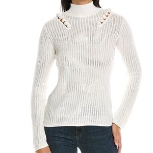 Rebecca Taylor Crochet Turtleneck Sweater